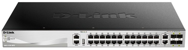 D-Link Комутатор DGS-3130-30TS 24xGE, 4xGE/SFP, 2x10GE, 4xSFP+, L3