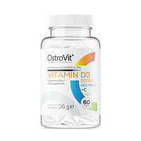 Витамин Д3 К2 OstroVit Vitamin D3 2000 IU+K2+MK-7+C+Zn 60 caps