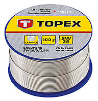Topex Припій олов'яний, Sn60Pb40, флюс SW26, дріт 1мм, 100г