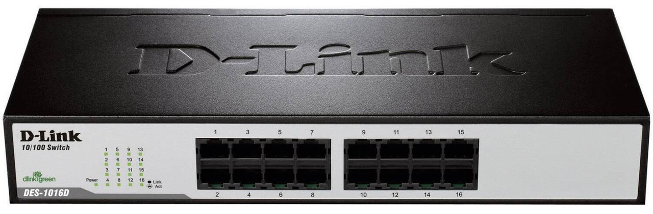 D-Link Комутатор DES-1016D 16xFE, Некерований