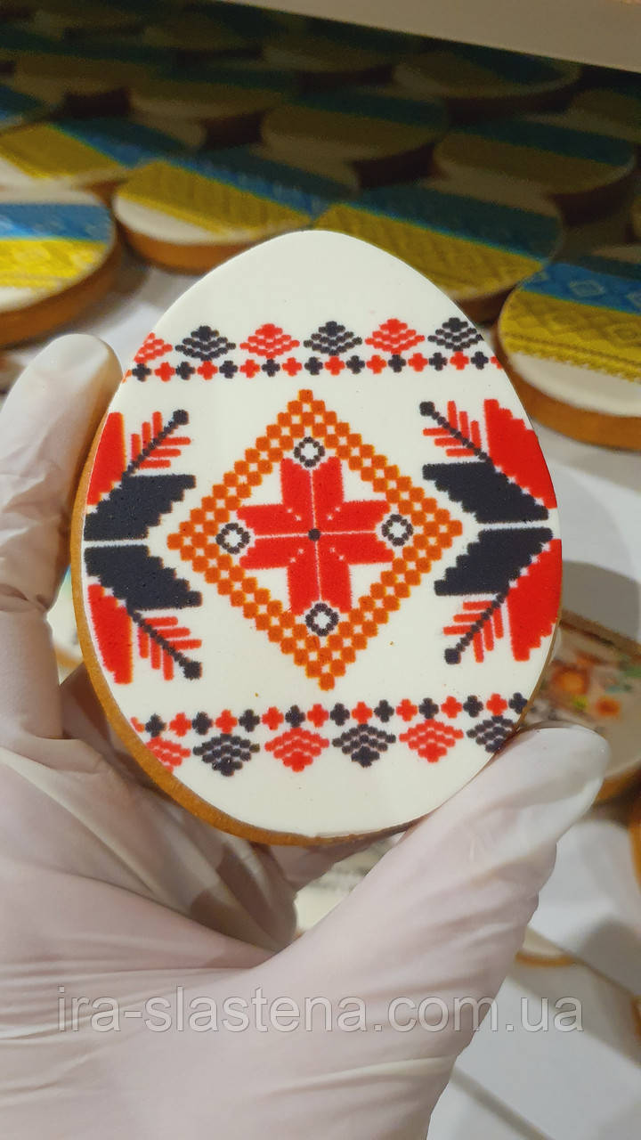 Великодній медовий  імбирний пряник — Великдень 2024 Яйце патріотичне, фото 1