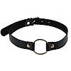 Кляп шкіряний з металевим кільцем Leather O-Ring Gag у чорному кольорі БДСМ BDSM секс, фото 2