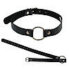 Кляп шкіряний з металевим кільцем Leather O-Ring Gag у чорному кольорі БДСМ BDSM секс, фото 4