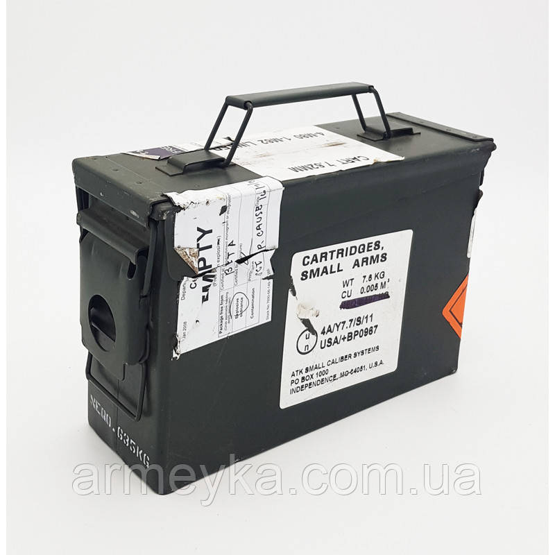 Ящик, контейнер для патронів ammo box cal. 30/7.62, олива, метал, Оригінал США сорт-1