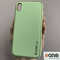 Чехол для Apple iPhone XR кожаный матовый чехол на телефон айфон хр зеленый u9h