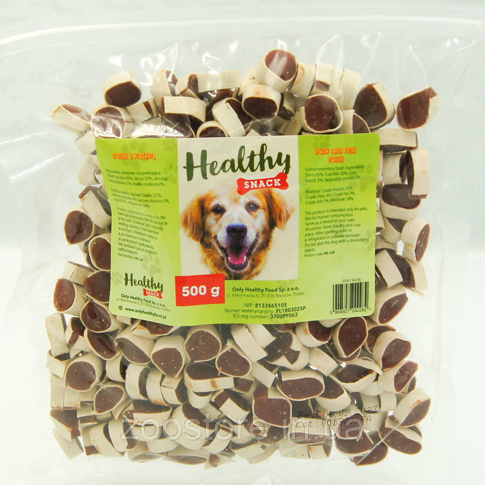 Ласощі для собак Суші з м'ясом качки 500г HEALTHY SNACK, фото 1