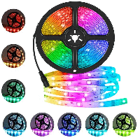 LED лента 5м, 5050 RGB / Светодиодная RGB лента для подсветки мебели, стен / Разноцветная лед лента