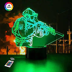 3D світильник "Захист" з пультом+адаптер+батарейки (3ААА) 03-078