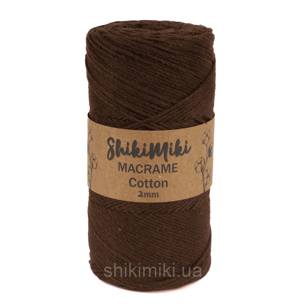 Еко Шнур Cotton Macrame, колір Коричневий