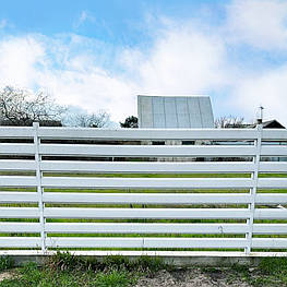 Паркан Ранчо 100 мм білий горизонтальний металевий односторонній заповнення