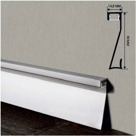 Алюмінієвий плінтус під LED-підсвічування BIOM PLP-501, фото 1