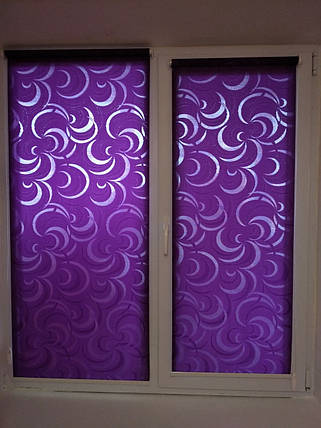 Рулонні штори Фестиваль 706 фіолетовий колір з фіксацією, фото 1