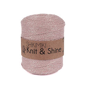 Трикотажний шнур з люрексом Knit & Shine, колір Чайна троянда