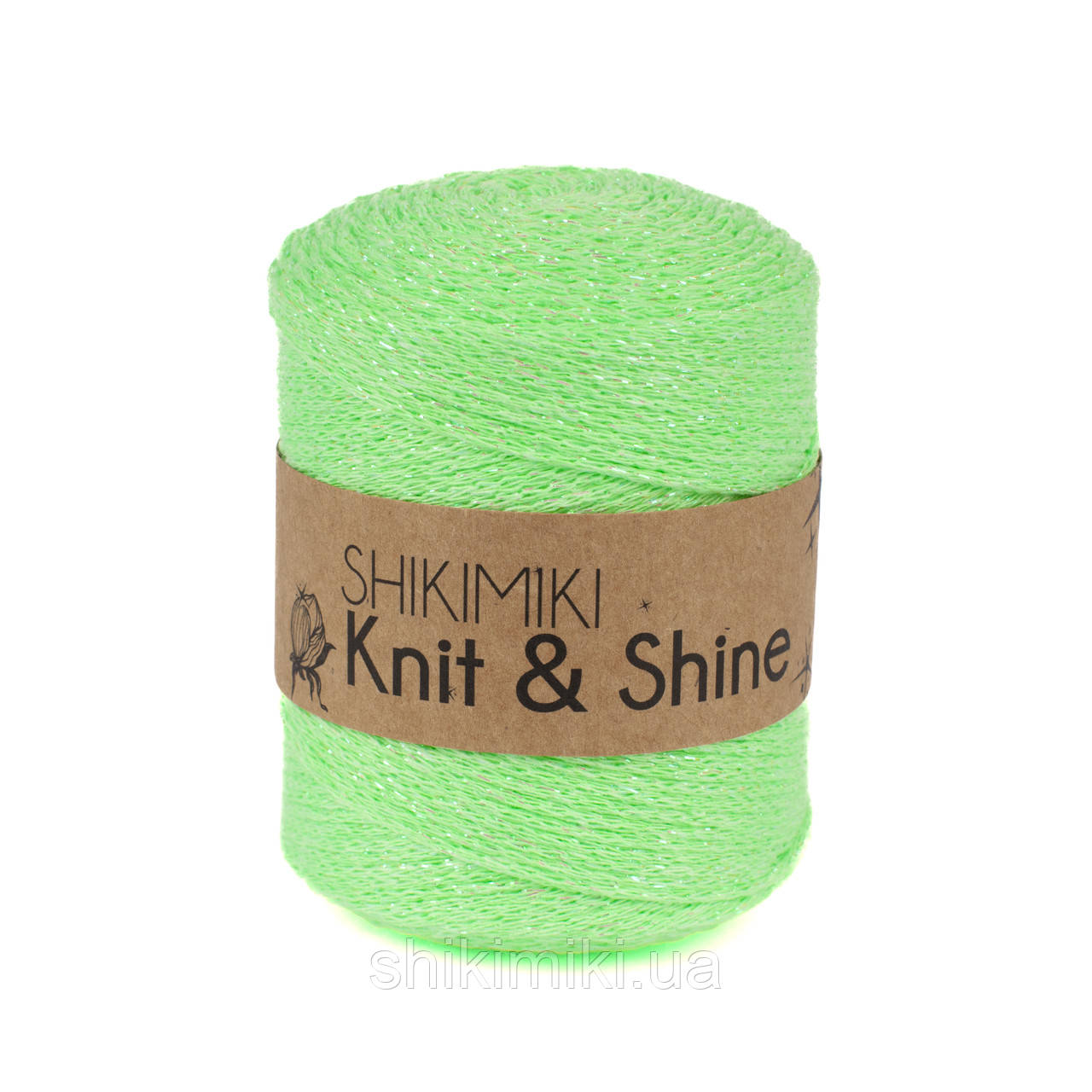 Трикотажний шнур з люрексом Knit & Shine, колір Салатовий неон
