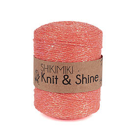Трикотажний шнур з люрексом Knit & Shine, колір Лососевий