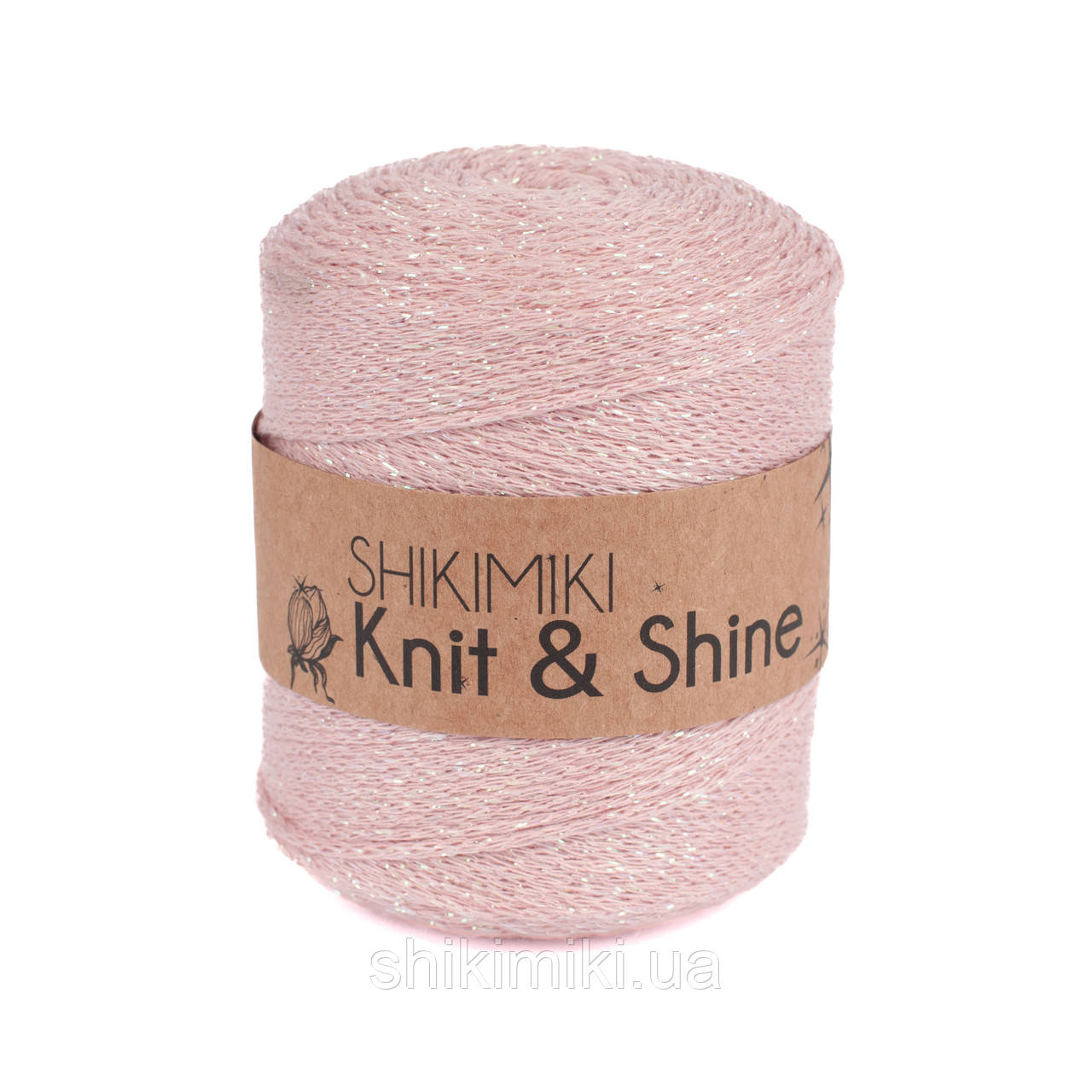 Трикотажний шнур з люрексом Shine Cotton, колір Рожева пудра