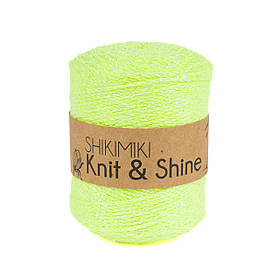 Трикотажний шнур з люрексом Knit & Shine, колір Лимонний неон