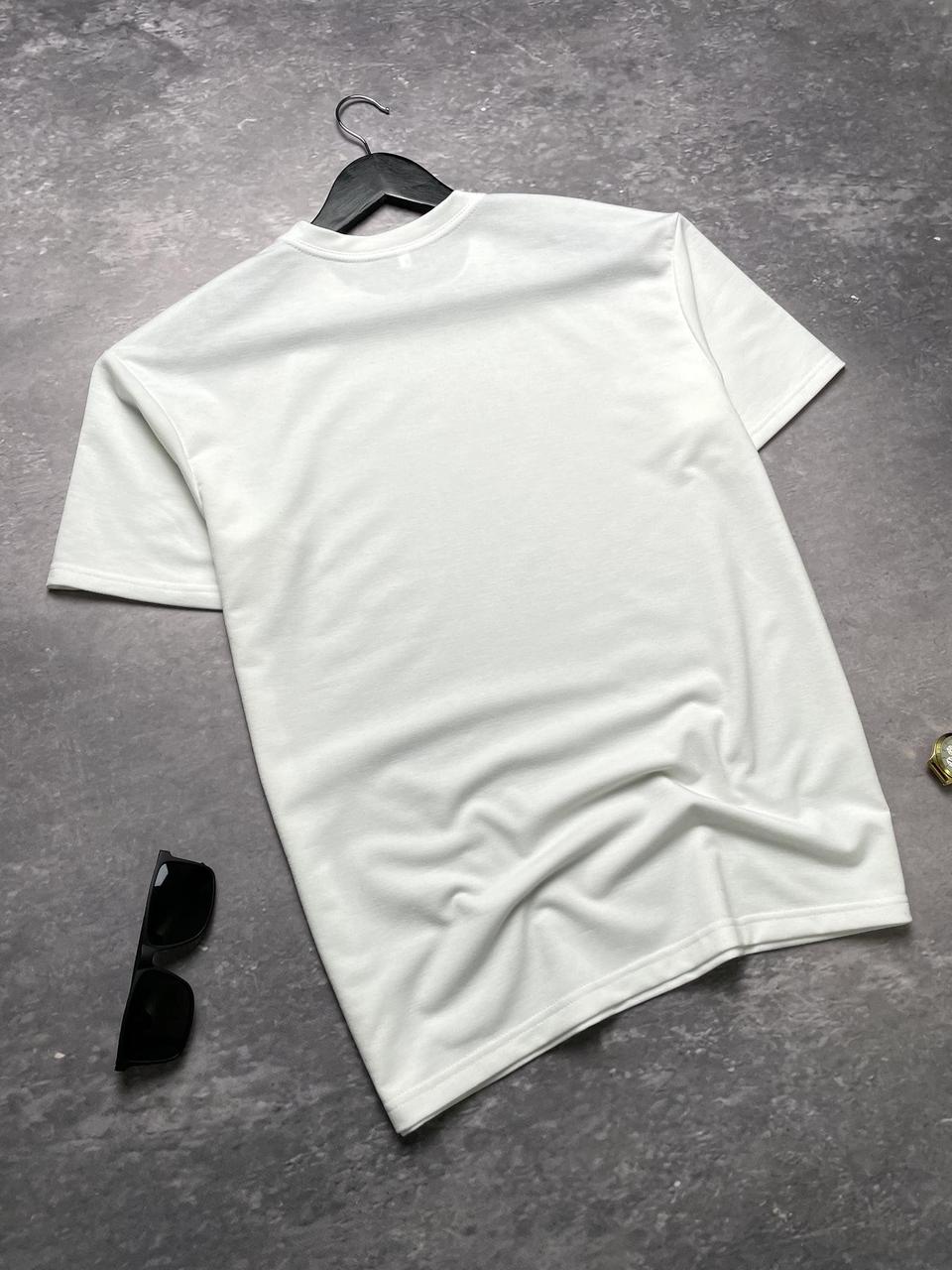 Купить Мужская белая футболка оверсайз стильная на двунитке ,Однотонная ...
