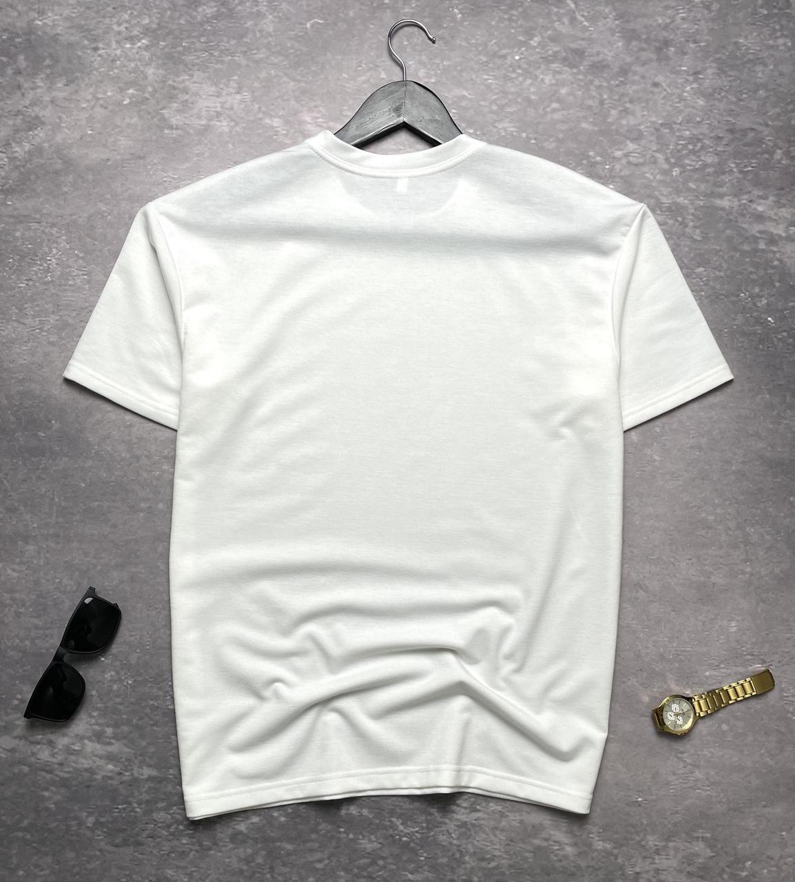 Купить Мужская белая футболка оверсайз стильная на двунитке ,Однотонная ...