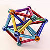 Магнітний конструктор 63 елементи / Іграшка-конструктор для дітей / Головоломка палички та кульки, фото 4