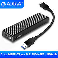 Внешний карман Orico M2PF-C3 для M.2 SSD NGFF (SATA M.2) / USB 3.1 GEN2 Type-C, Черный
