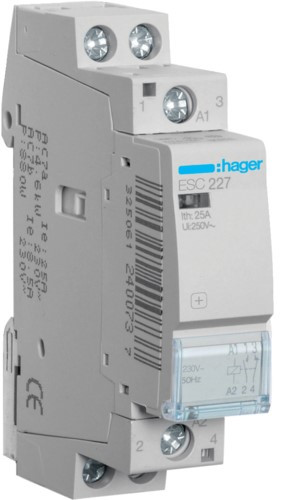 Контактор ESC227 25A 1НО+1НЗ 230V 1м Hager