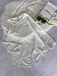Нарядна біла блузка на дівчинку з комірцем 5047 ORKO, Белый, Для девочек, Весна Осень, 152 см