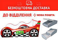 Кровать-машинка 70*155 Драйв/Drive D003 Красный