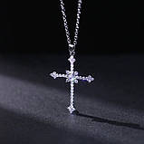 Підвіска з хрестом для жінок кулон хрест із цирконію, фото 3