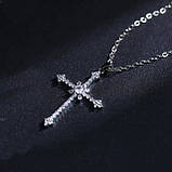 Підвіска з хрестом для жінок кулон хрест із цирконію, фото 4