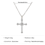 Підвіска з хрестом для жінок кулон хрест із цирконію, фото 8