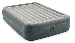 Надувна ліжко з вбудованим насосом велюрова Intex 64126 ESSENTIAL REST, 137*191*25 див.
