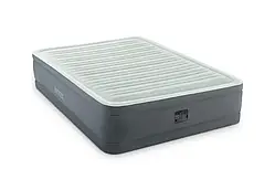 Кровать надувная со встроенным насосом велюровая Intex 64926 PremAire I, 152*203*46 см.