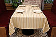 Скатертини з жакард 160x285 прямокутна на стіл у вітальню, скатертина поліестер однотонний красивий Пісочний, фото 2
