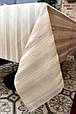 Скатертини з жакард 160x285 прямокутна на стіл у вітальню, скатертина поліестер однотонний красивий Пісочний, фото 10