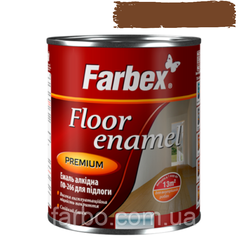 Емаль алкідна ПФ-266 для підлоги Farbex жовто-коричнева 2.8 кг