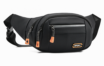 Сумка на пояс бананка на 4 відділи / Чоловіча спортивна бананка / Поясна сумка / Велосипедна сумка