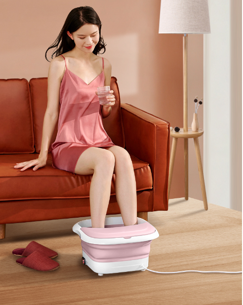 Складная массажная ванночка для ног Compression Foot Bath / Роликовый массажёр для ног с пультом - фото 4 - id-p1455314154