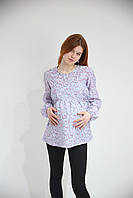 Блуза летняя для беременных и кормящих Pregnant Style Шарлотта 42 голубая