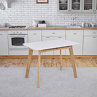 Стіл кухонний обідній розкладний Light Wood Алонзо 100/140 Білий