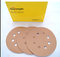 Абразивные диски 58107 Sunmight Gold Discs d125 мм P100, 8 отверстий, 100 шт/1 уп (KG-7666)