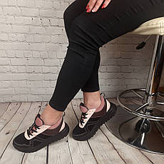 Стильні жіночі чорні кросівки із натуральної шкіри для дівчат від виробника розмір 36 37 38 39 40 41, фото 3
