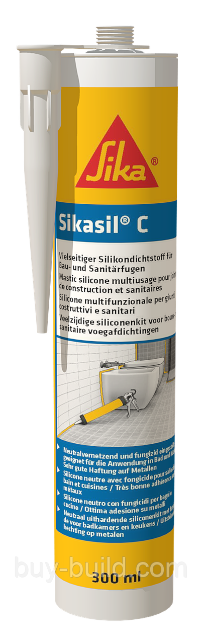 Герметик силіконовий Sika нейтральний Sikasil-C білий 300 мл