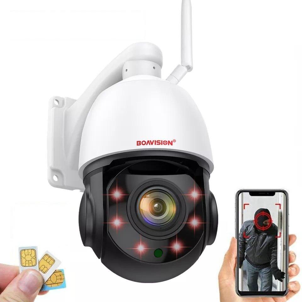 Металева охоронна 30X зум поворотна 4G IP камера спостереження Boavision HX-4G54F8MP. CamHi Pro