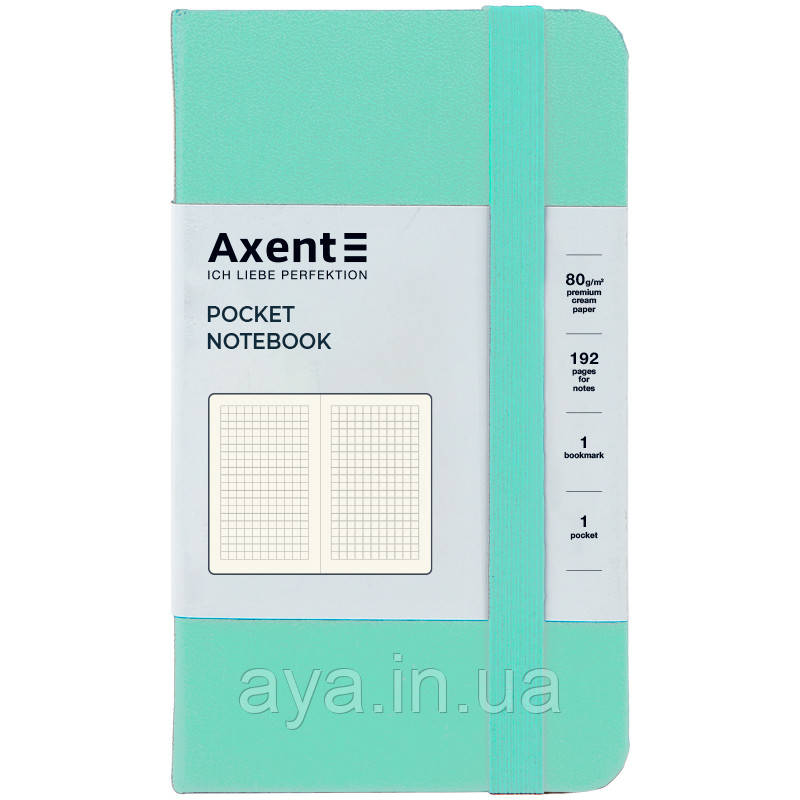 Блокнот Axent Partner (кишеньковий, у клітинку, м'ятний), фото 1