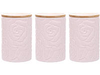 Банки Lefard Porcelain Rose Pink 3 шт 500 мл Розовый (AL186529)