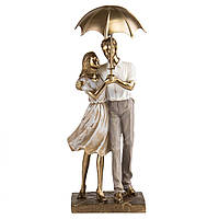 Фігурка декоративна Lefard Lovers under an umbrella 28x12x10 cm Золотистий (AL186616)