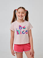 Стильна бавовняна футболка топ для дівчинки на літо