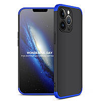 Чехол GKK 360 для Iphone 13 Pro Бампер противоударный Black-Blue