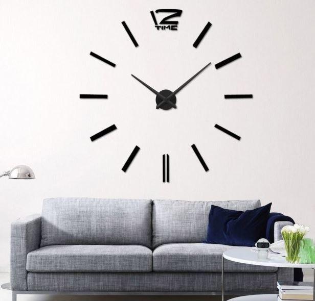 3D Годинник красивий zx127 Black 30 СМ діаметр DIY CLOCK (палички), фото 1